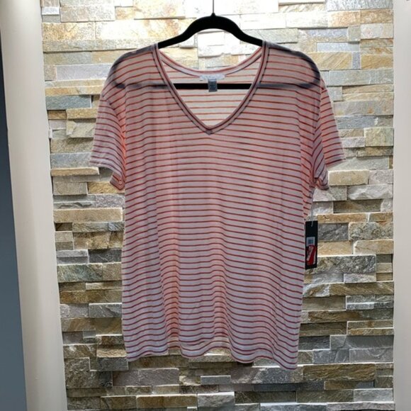 NORDSTROM SIGNATURE Striped V-Neck Tee - Picture 2 of 6
